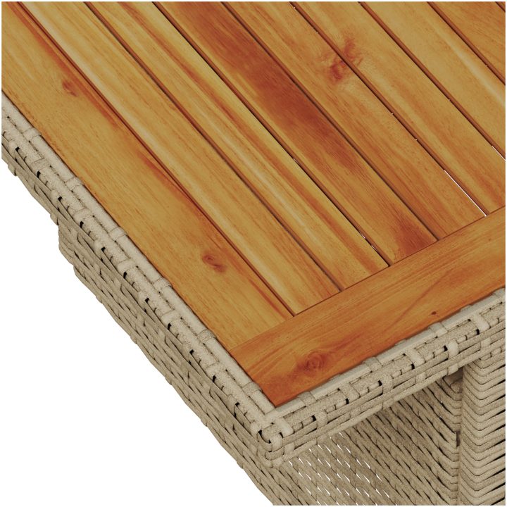 6-delars trädgårdsoffset med kuddar beige poly-rattan akacia vidaXL Medium – bild 7