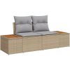 6-delars trädgårdsoffset med kuddar, beige poly-rattan vidaXL 100 x 55 x 73 cm – miniatyr 4