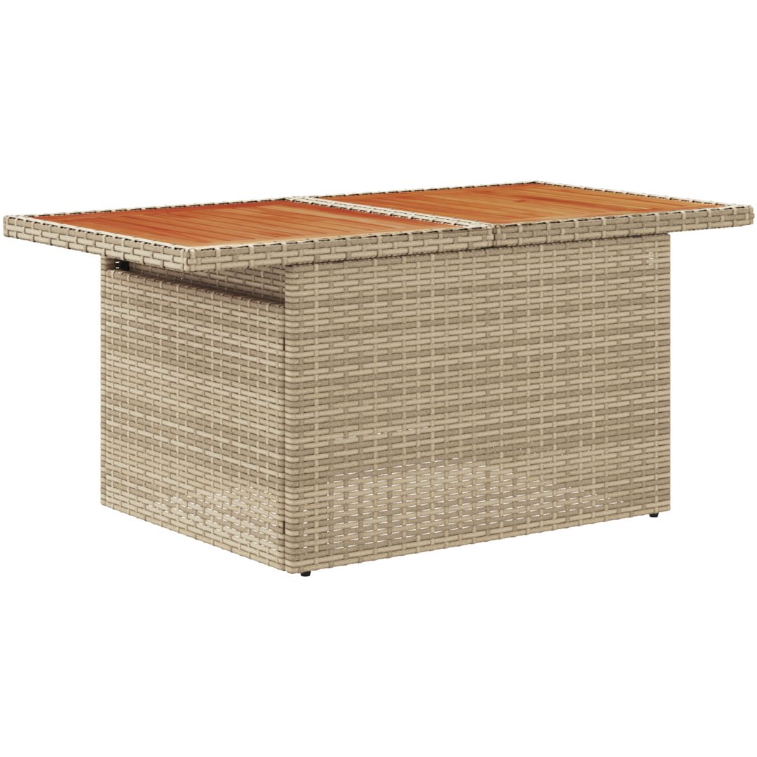6-delars trädgårdsoffset med kuddar, beige poly rattan vidaXL Medium – bild 6