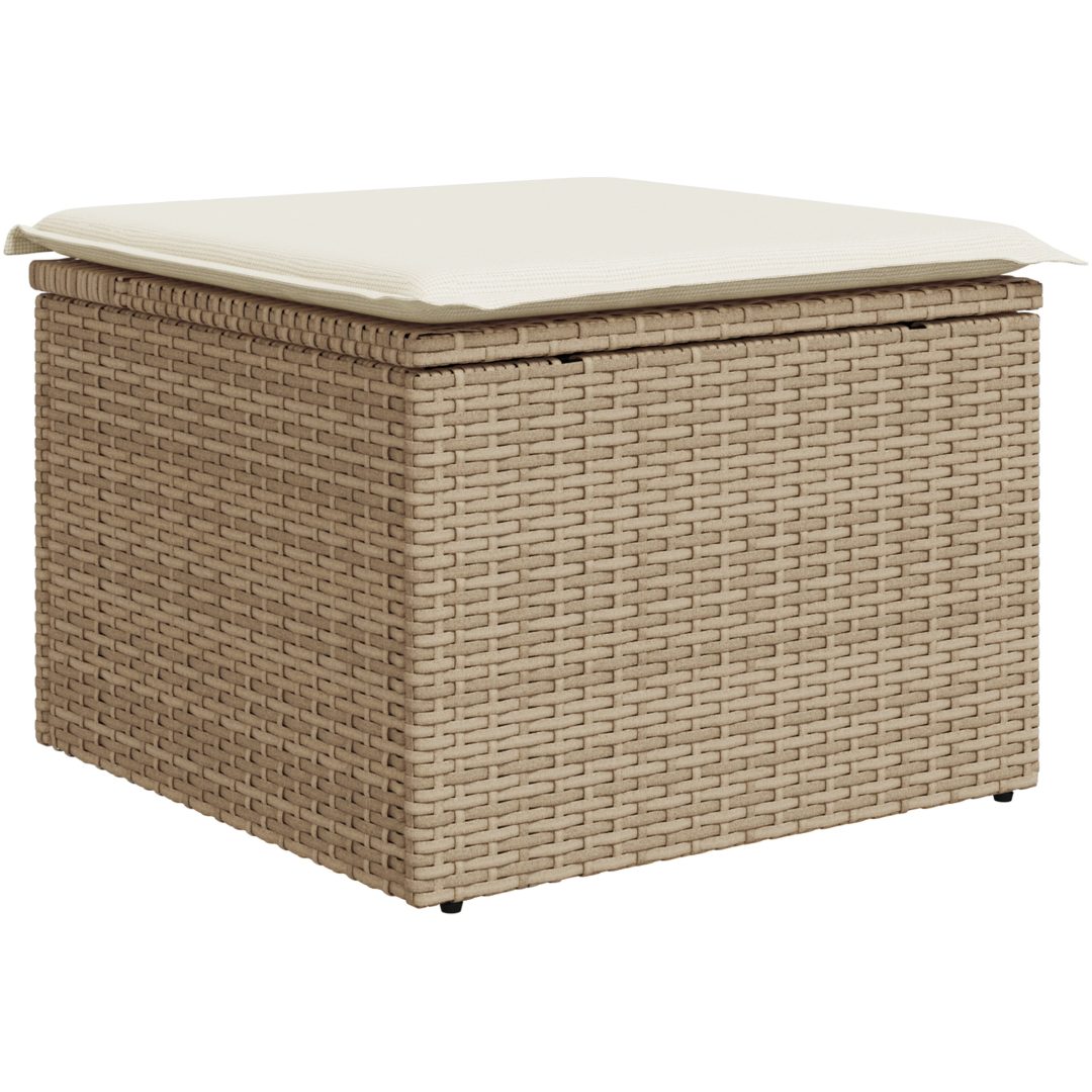 6 Delars Trädgårdsoffset med Kuddar Beige Poly Rotting vidaXL Medium – bild 6
