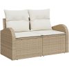6-delars trädgårdsoffset med kuddar beige poly-rotting vidaXL Medium – miniatyr 3