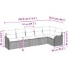 6 Delars Trädgårdsoffset med Kuddar Beige Poly Rottings vidaXL Stor – miniatyr 8