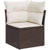 6-delars Trädgårdsoffset med Kuddar - Grå Poly Rattan vidaXL 55 x 55 x 37 cm – miniatyr 6