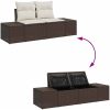 6-delars Trädgårdsoffset med Kuddar - Grå Poly Rattan vidaXL 55 x 55 x 37 cm – miniatyr 10
