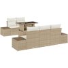 6-delars trädgårdsoffset med kuddar i beige polyrotting vidaXL 100 x 55 x 73 cm – miniatyr 2