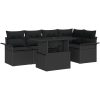 6-delars trädgårdsoffset med kuddar - svart poly rattan vidaXL 100 x 55 x 73 cm – miniatyr 2