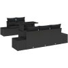 6-delars Trädgårdsoffset med kuddar, svart poly rattan vidaXL 100 x 55 x 73 cm – miniatyr 2