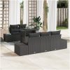 6-delars Trädgårdsoffset med kuddar, svart poly rattan vidaXL 100 x 55 x 73 cm – miniatyr 1