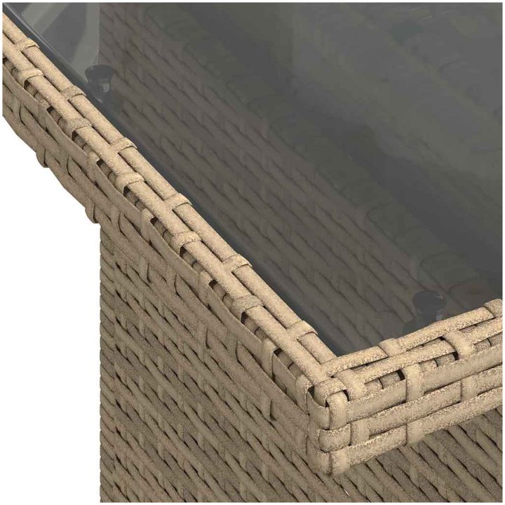 6-delars Trädgårdsooffset med Kuddar Beige Poly Rattan vidaXL Stor – bild 10