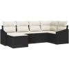 6-delars trädgårdsset med kuddar i svart poly rattan vidaXL 233.5 x 123.5 x 85 cm – miniatyr 2