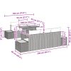 6-delars trädgårdsset med kuddar, svart poly-rattan och akacia vidaXL 100 x 55 x 73 cm – miniatyr 10