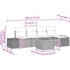 6-delars Trädgårdssofa Set med Kuddar Svart Poly Rattan vidaXL 55 x 55 x 37 cm – miniatyr 10