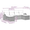 6-delars Trädgårdssoffa Set med Kuddar Beige Poly Rattan vidaXL 234 x 117 x 85 cm – miniatyr 9