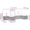 6-delars trädgårdssoffgrupp med kuddar i grått poly-rattan vidaXL 294 x 117 x 85 cm – miniatyr 9