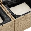 6 Delars Trädgårdssoffset med Kuddar Beige Poly Rattan vidaXL 100 x 55 x 73 cm – miniatyr 8