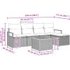 6-delars Trädgårdssoffset med Kuddar Beige Poly Rattan vidaXL Stor – miniatyr 10