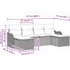 6-delars trädgårdssoffset med kuddar beige poly rotting vidaXL Medium – miniatyr 9