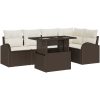 6-delars utegrupp med kuddar i brun poly rattan vidaXL 100 x 55 x 73 cm – miniatyr 2