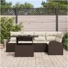 6-delars utegrupp med kuddar i brun poly rattan vidaXL 100 x 55 x 73 cm – miniatyr 3
