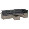 6-delars utemöbelset med kuddar, svart poly rattan vidaXL 55 x 55 x 37 cm – miniatyr 2