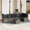 6-delars utemöbelset med kuddar, svart poly rattan vidaXL 55 x 55 x 37 cm – miniatyr 1
