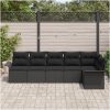 6-delars utesoffa med kuddar - Svart polyrotting vidaXL 297,5 x 132,5 x 85 cm – miniatyr 3