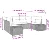 6 Delars Utesoffa Set med Kuddar Svart Poly Rattan vidaXL 234 x 154 x 85 cm – miniatyr 12