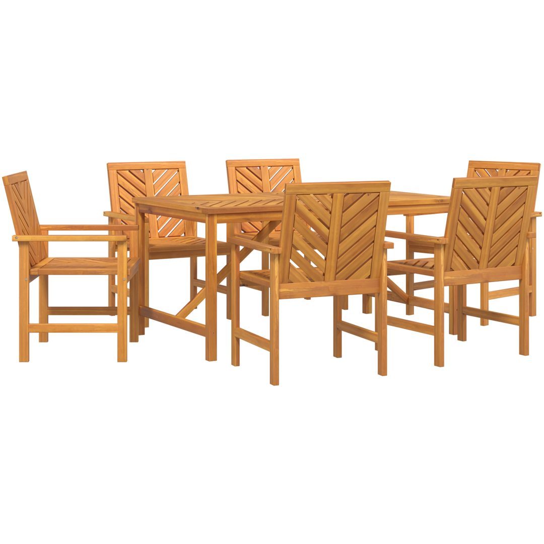 6-delat Trädgårdsdining Set Massivt trä Akacia vidaXL Medium – bild 2
