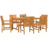 6-delat Trädgårdsdining Set Massivt trä Akacia vidaXL Medium – miniatyr 3