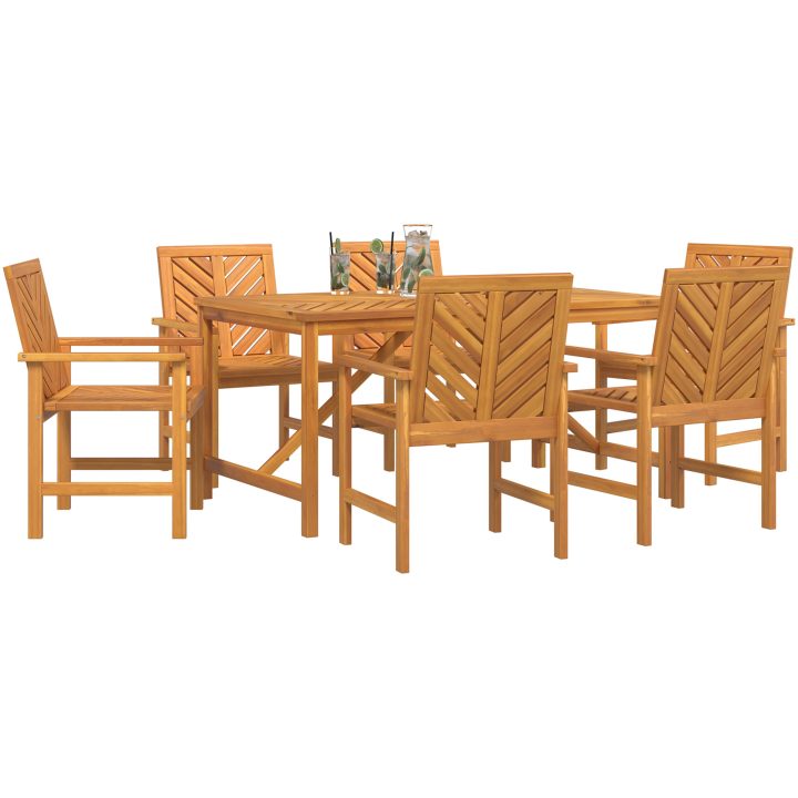 6-delat Trädgårdsdining Set Massivt trä Akacia vidaXL Medium – bild 3