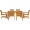 6-delat Trädgårdsdining Set Massivt trä Akacia vidaXL Medium – miniatyr 7