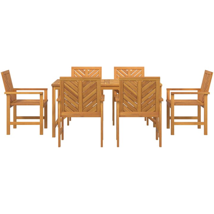 6-delat Trädgårdsdining Set Massivt trä Akacia vidaXL Medium – bild 7