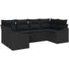 6-delat Trädgårdsofa Set med Kuddar Svart Poly Rattan vidaXL 234 x 123.5 x 85 cm – miniatyr 2