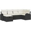 6-delat trädgårdsoff-set med kuddar svart polyrotting vidaXL 234 x 124 x 85 cm – miniatyr 2