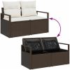 6-delat Trädgårdsoffa Set med Dynor Grå Poly Rattan vidaXL Stor – miniatyr 11