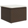 6-delat Trädgårdsoffa Set med Dynor Grå Poly Rattan vidaXL Stor – miniatyr 7