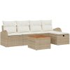 6-delat trädgårdsoffaset med kuddar Beige Polyrotting vidaXL 55 x 55 x 37 cm – miniatyr 2