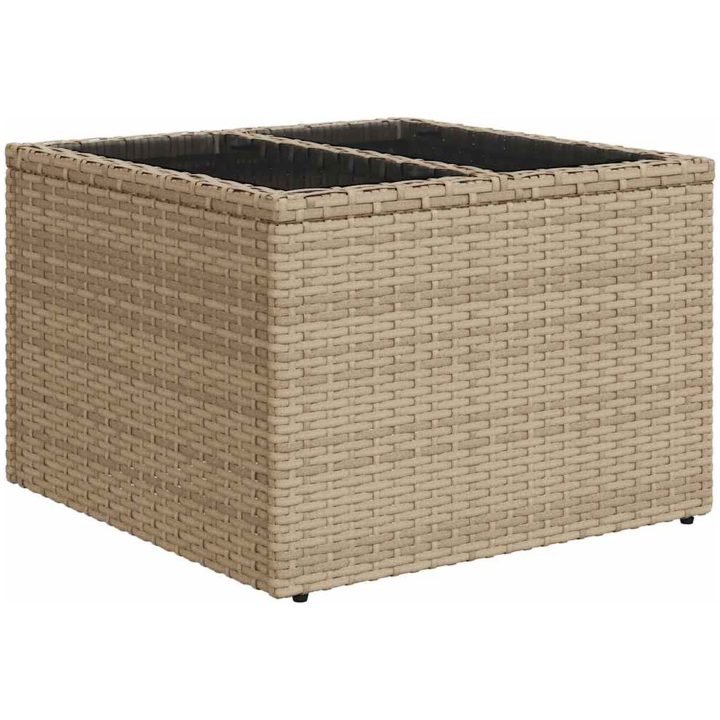 6-delat trädgårdsoffer set med kuddar beige poly rattan vidaXL Medium – bild 6