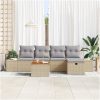6-delat trädgårdsoffset med kuddar beige poly rattning vidaXL 55 x 55 x 37 cm – miniatyr 3