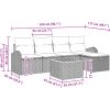 6-delat trädgårdsoffset med kuddar grå poly konstrotting vidaXL 55 x 55 x 37 cm – miniatyr 10