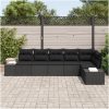 6-delat Trädgårdsoffset med Kuddar Svart Poly Rattan vidaXL 184 x 62 x 85 cm – miniatyr 3