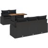 6-delat trädgårdsset med kuddar svart poly rattan akacia vidaXL 100 x 55 x 73 cm – miniatyr 2