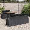 6-delat trädgårdsset med kuddar svart poly rattan akacia vidaXL 100 x 55 x 73 cm – miniatyr 3