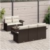 6-delat trädgårdssoff-set med kuddar brun poly rotting vidaXL 55 x 55 x 37 cm – miniatyr 3