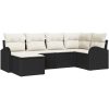 6-delat trädgårdssoffset med kuddar Svart Poly Rattan vidaXL 55 x 55 x 37 cm – miniatyr 2