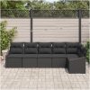 6-delat Trädgårdssoffset med Kuddar Svart Poly-Rotting vidaXL 288.5 x 123.5 x 85 cm – miniatyr 3