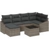 6-delat utemöbelset med kuddar, svart poly rattan vidaXL 55 x 55 x 37 cm – miniatyr 2