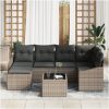 6-delat utemöbelset med kuddar, svart poly rattan vidaXL 55 x 55 x 37 cm – miniatyr 3
