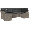 6-dels Trädgårdsoffset med Kuddar Grå Poly Rattan vidaXL 234 x 123.5 x 85 cm – miniatyr 2