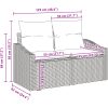 6-dels Trädgårdsoffset med Kuddar Grå Poly Rattan vidaXL 234 x 123.5 x 85 cm – miniatyr 9